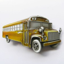 School Bus Yellow 3D Bus Driver Metal Belt Buckle