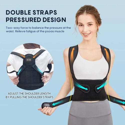 Back Support Brace Posture Corrector for Women and Men Back Straightener Posture - Imagen 4 de 6