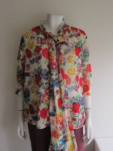 L.K. Bennett Holzer Floral Polyester Blouse UK 10 - Picture 2 of 10
