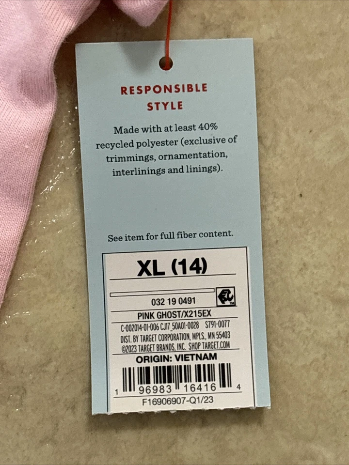 Vestido de Bolsillo Rosa Cat and Jack Niñas ✅ Fantasmas ✅ Niña Talla X-Grande (14) ✅ Nuevo con Etiquetas Foto 4 de 4