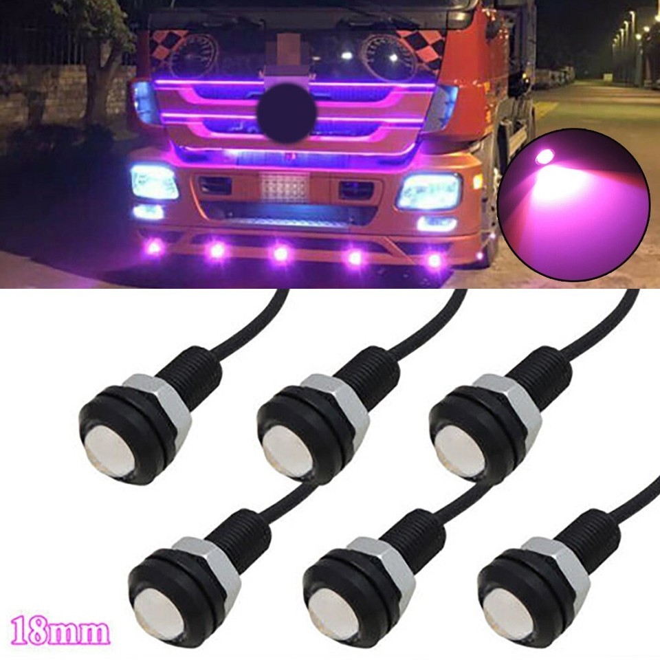 6x Pink Purple LED Car Daytime Running Side Marker Light Retrofit Kit