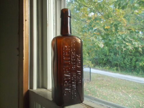 BOTELLA CARMELITER ESTÓMAGO AMARGOS NUEVA YORK CON ENORME MONOGRAMA JS 1890s - Imagen 2 de 9
