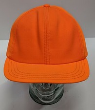 Vintage Fluorescent Orange X-Large Fitted Hunting Cap Baseball Hat Made In USA