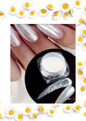  Neu Trendy Art Dust White Ice NAGELPULVER Spiegel Chrom Effekt Pigment Perle