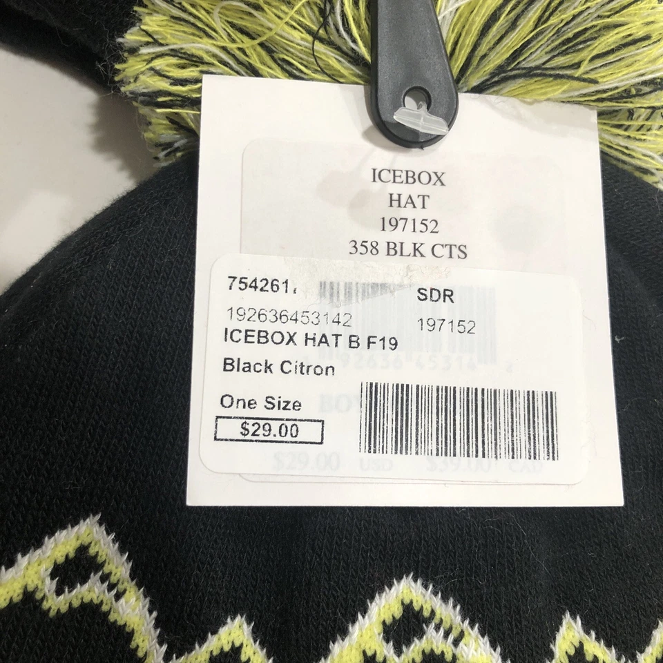 Chapéu caixa de gelo Spyder preto e amarelo tamanho único - Imagem 3 de 3