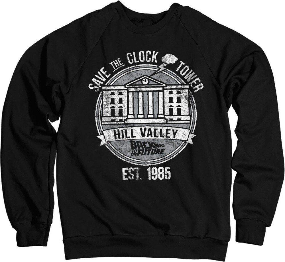 Толстовка Назад в будущее, спаси часовую башню Черная