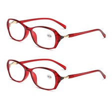 2 PK Womens Ladies Blue Light Blocking Reading Glasses Anti Blue Ray Readers Red