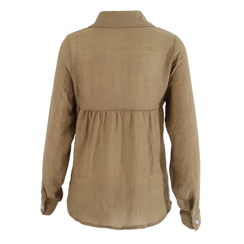 Womens Cotton Casual T-Shirt Linen Plain Blouse TopsLadies Baggy Long Sleeve - Picture 32 of 50
