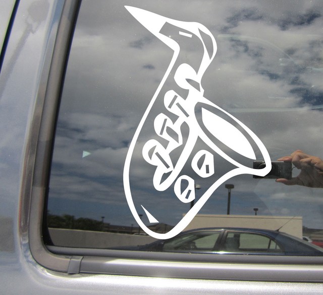 Saxophone Instrument Brass Woodwind Car Bumper Window Vinyl Decal