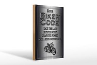 Holzschild Motorrad 20X30Cm Biker Code Race The Rain Ride Deko Schild