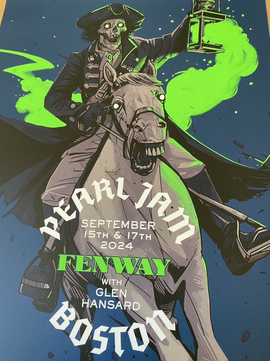OFFICIAL Pearl Jam BOSTON FENWAY 2024 Show Edition Poster Oliver