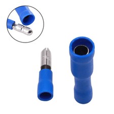 Blue Vinyl Insulated Male Female Bullet Connectors 16-14AWG Wire Crimp Terminals