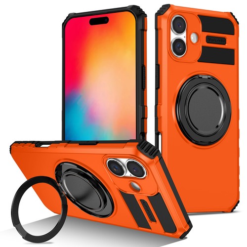 For iPhone 16 15 Pro Max 14 13 12 11 Shockproof MagSafe Magnetic Ring Stand Case - 第 15/18 張圖片