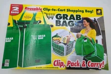 TeleBrands Grab Bag Reusable Shopping Bag Green Pack of 2 Instacart Doordash 