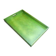 Extra Large Wooden Serving Tray 60 cm x 40 cm x 6 cm, - Green