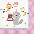 Pink Napkins Pink Woodland Beverage Napkins Girls Birthday Party 16ct