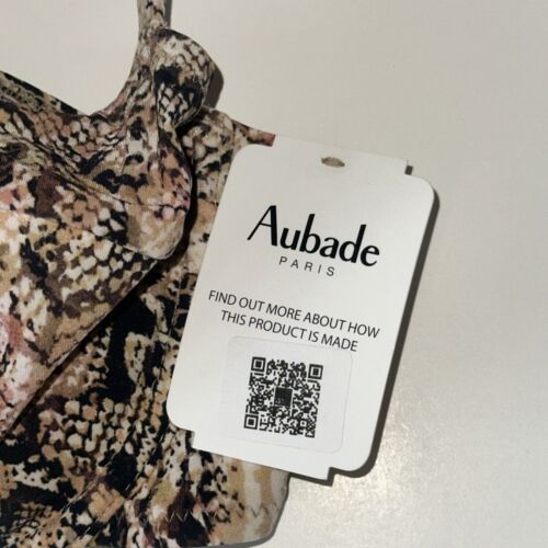Aubade Paris Top Balcony Bra Fierce Spirit Serpent Snake Skin Print Cute Size 36 - Picture 2 of 8