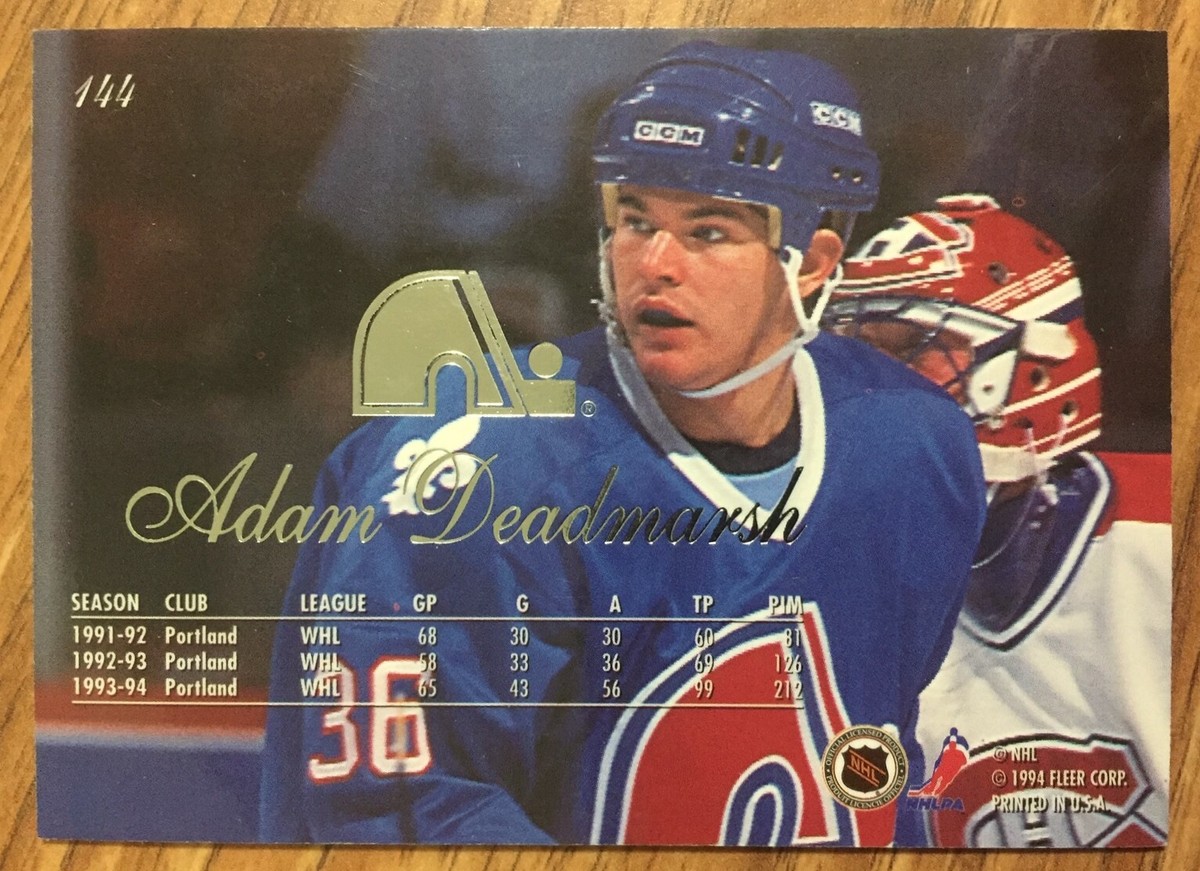 94 95 Flair ADAM DEADMARSH Hockey card #144 Quebec Nordiques | eBay