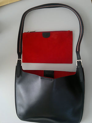 Bally Handtasche Tasche Ledertasche Bag schwarz rot NEU