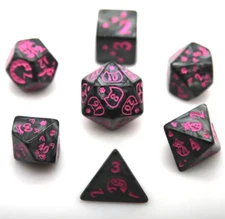 🐱🐾 Playful Paws (Purple) DnD Dice Set | Dungeons and Dragons | 7 Dice RPG