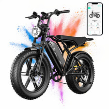 1500W Peak Electric Bicycle 33MPH 7-Speed 20'' Ebike Dual Disc Brakes Off-Road