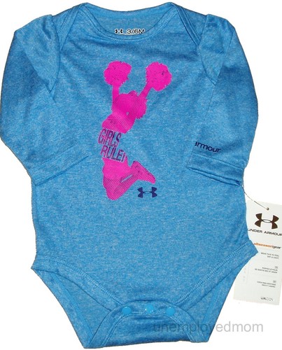 Under Armour Girls Rule Bodysuit Shirt Sports Athletic Top Tee Baby One Pc UA LS - Picture 2 of 5
