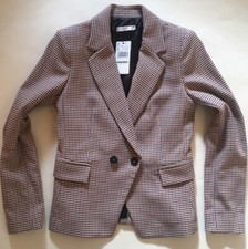 New Mango Houndstooth Structured Checked Blazer size 4