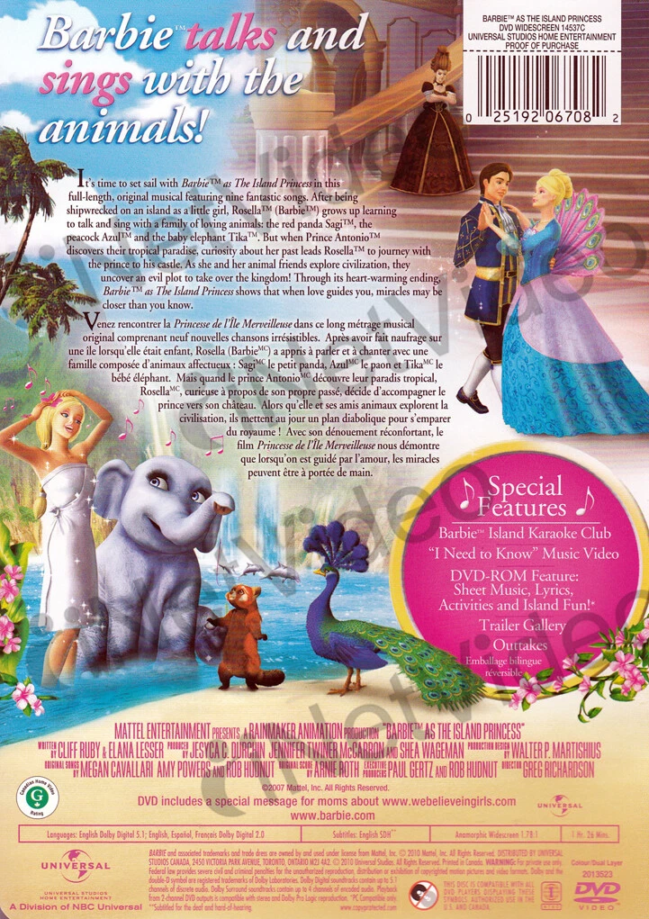 Barbie as the island princess dvd sale