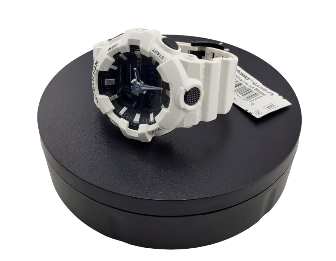 Casio G-Shock World Time Black Dial, White Case/Band Men's Analog