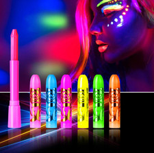 NEW Glow in Dark UV Face Paint Crayons Black Light Makeup Neon Face and Body