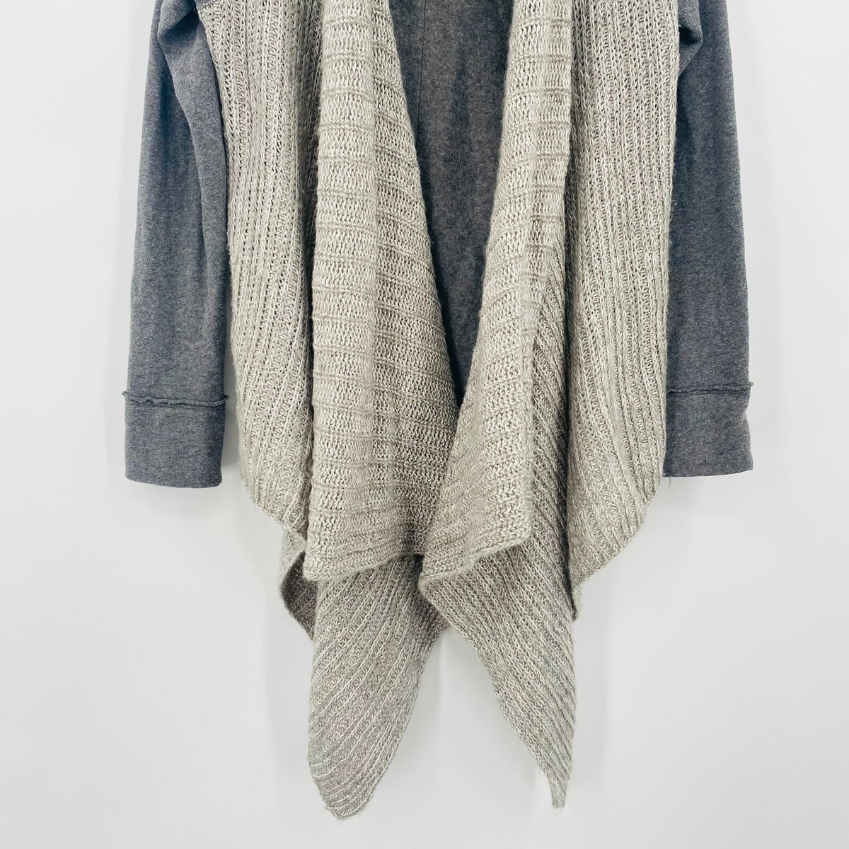 Saturday Sunday Anthropologie Size Medium Gray Waterfall Front Casado Cardigan View 3