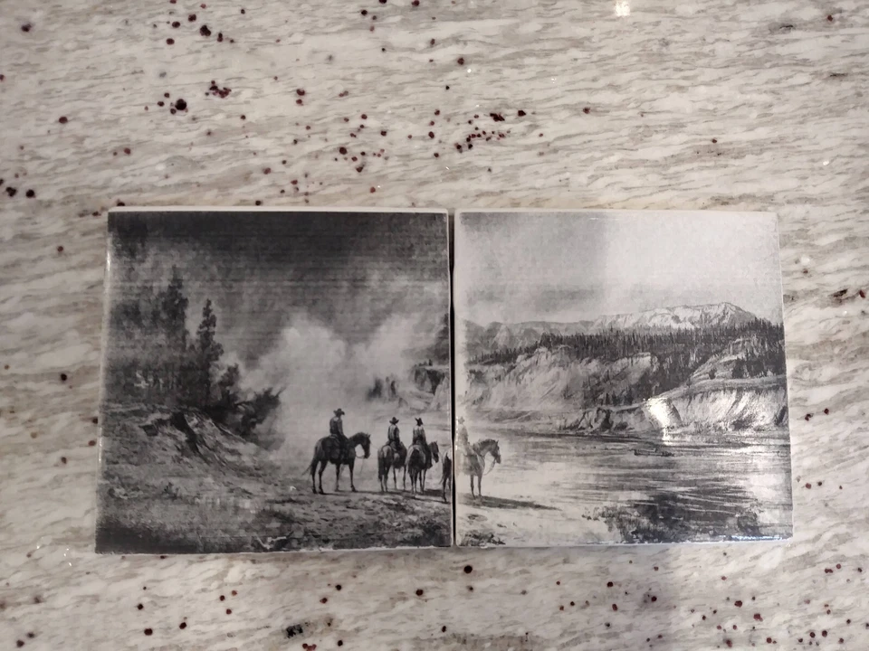 Azulejo de cerámica Yellowstone original coleccionista privado N edición limitada 4,25 pulgadas Foto 3 de 4