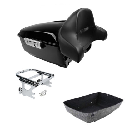 King Trunk Backrest & Mounting Rack Fit For Harley Touring Road King 97-08