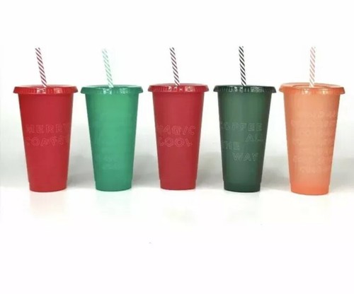 Starbucks 2019 Urlaub Weihnachten Cold Cups 24oz 5er-Pack BPA-frei Neu im Karton Neu
