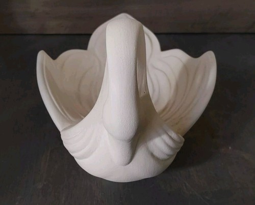 Ceramic Bisque Ready to Paint Holland Mold Swan Ring Trinket Dish 6x4.25 - Picture 3 of 6