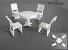 5 Set Model Table with 4 Chair for diecast 1:50, railway O gauge