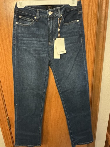 Quince Stretch High Rise Cropped Straight Jeans, Size 27/28 - Picture 1 of 7