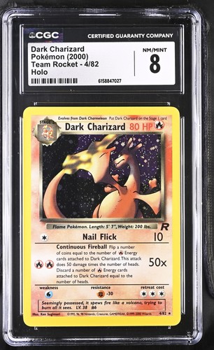 Dark Charizard (Unlimited) graded CGC 8 for sale on eBay