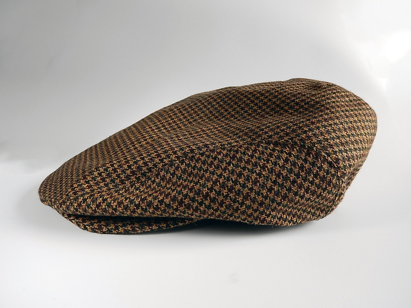 Impermeable Brown Wool Houndstooth Flat Cap Hat s… - image 4