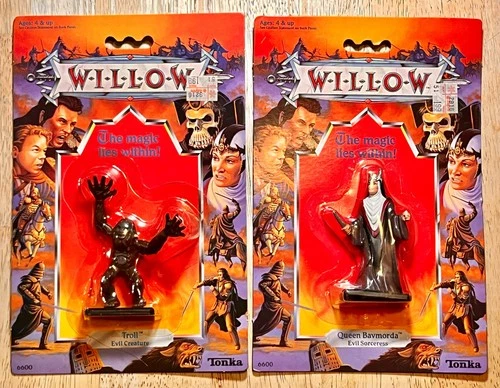Lot of 2 1988 Tonka Sealed/New On Card Willow Figures: Queen Bavmorda & Troll