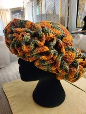 Handmade Crochet Ruffle Bucket Hat Fall Colors