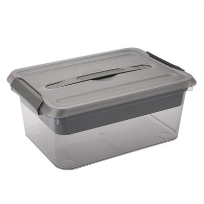 BTSKY Stack & Carry Box, Clear Plastic Storage Container Stackable Home Utility