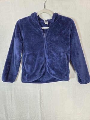 Hannah Anderson Cozy Blue Marshmallow Fuzzy Zip Up Jacket Size 8