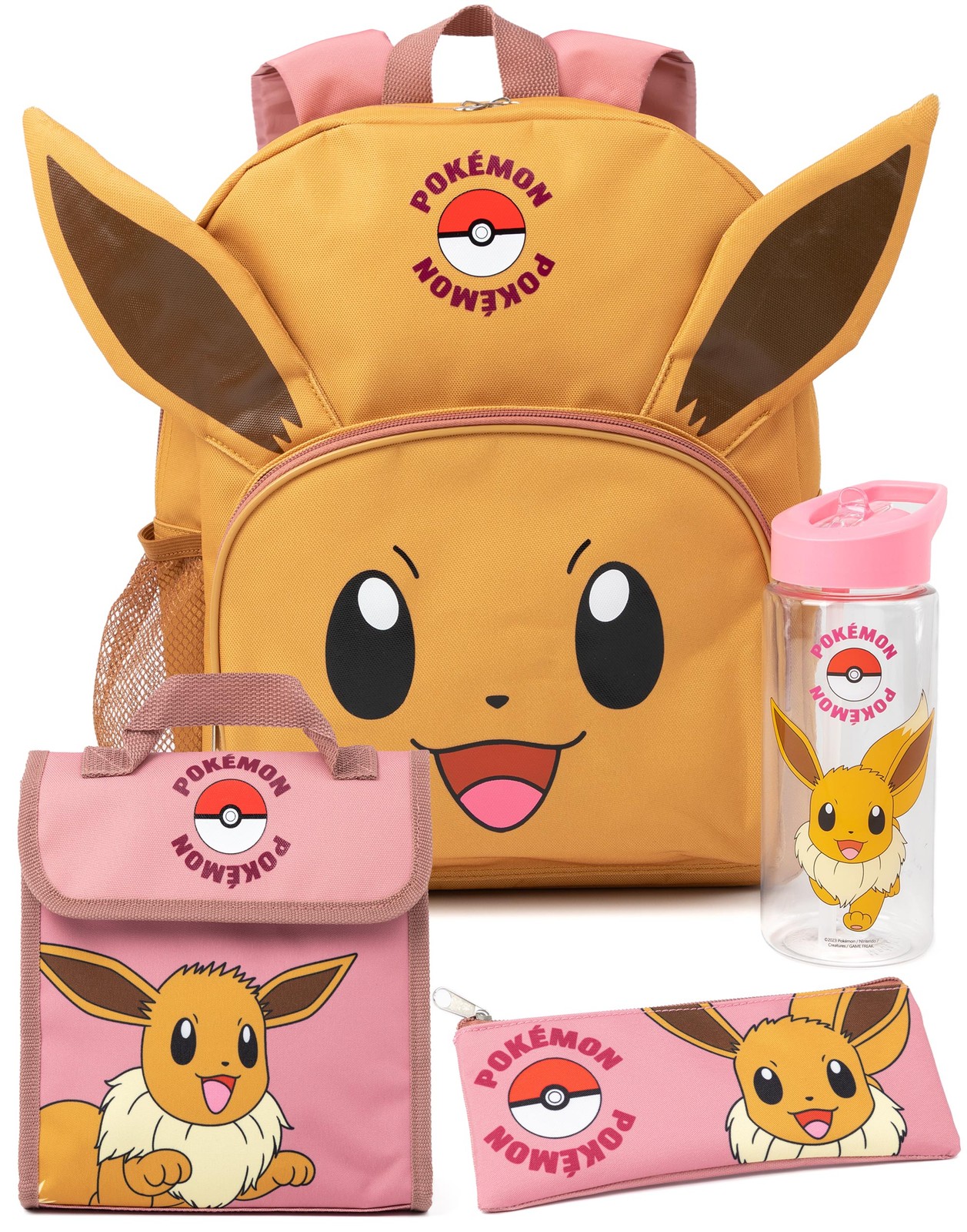 Pokemon 4 Piece Backpack Set | Unisex Kids Orange | Official Merch