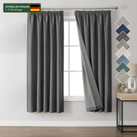 Verdunkelungsvorhang Blickdicht KräUselband Thermovorhang 140X245Cm 2 StüCk