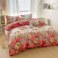 Floral Duvet Cover Set with Zipper Closure - 3 Piece Bedding Set Includes 1 Duve