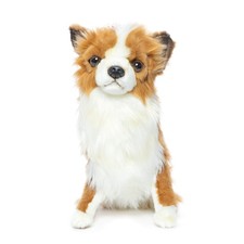 HANSA Chihuahua Plush Toy Realistic Stuffed Dog Brown White 31cm
