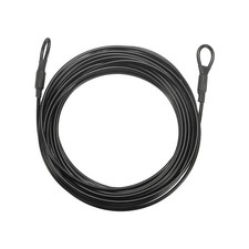 1/8" Dia 29.5ft Security Cable Lock Vinyl Coated Steel with Double Loop Black