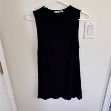 Reformation Jeans Black Ribbed Mini Dress XS