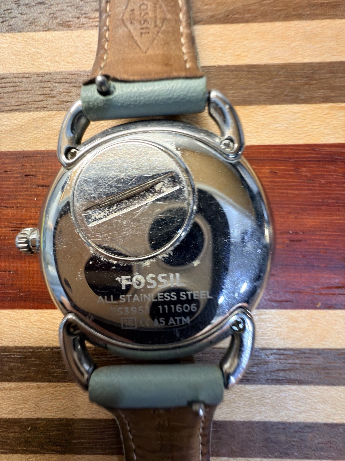 FOSSIL MULTIFUNCTION – SILVER TEXTURED DIAL + TEA… - image 4